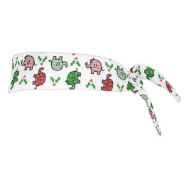 Diadema con patrón de elefante de Navidad