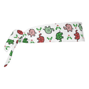Diadema con patrón de elefante de Navidad