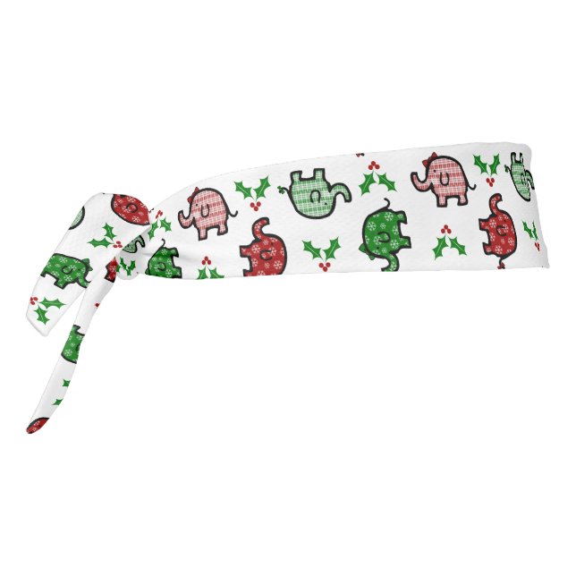 Diadema con patrón de elefante de Navidad (Girar 270)