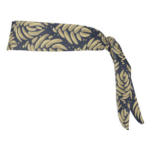 Diadema con patrón de hoja de plátano dorado, abso