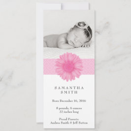 Diadema de flores ı Anuncio de nacimiento 4" x 9.2