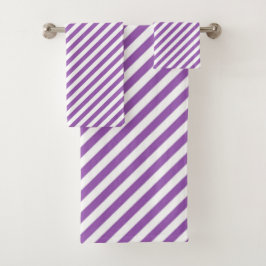 Diagonal purple and white stripes pattern