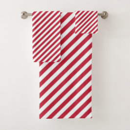 Diagonal red and white stripes pattern