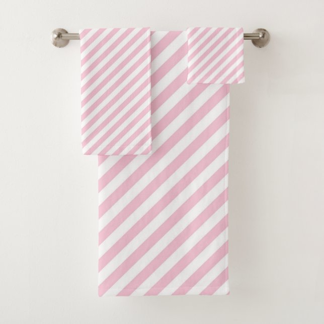 Diagonal white and pink stripes pattern (In situ)