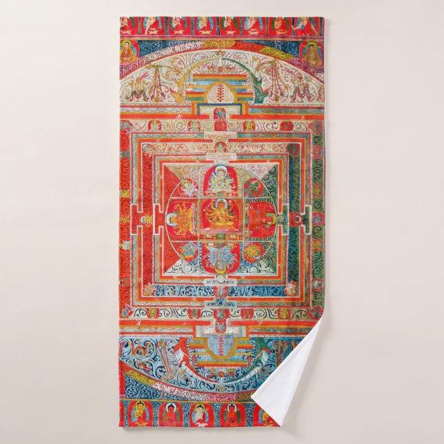 Diagrama cósmico de Mandala para meditación (Toalla de baño)