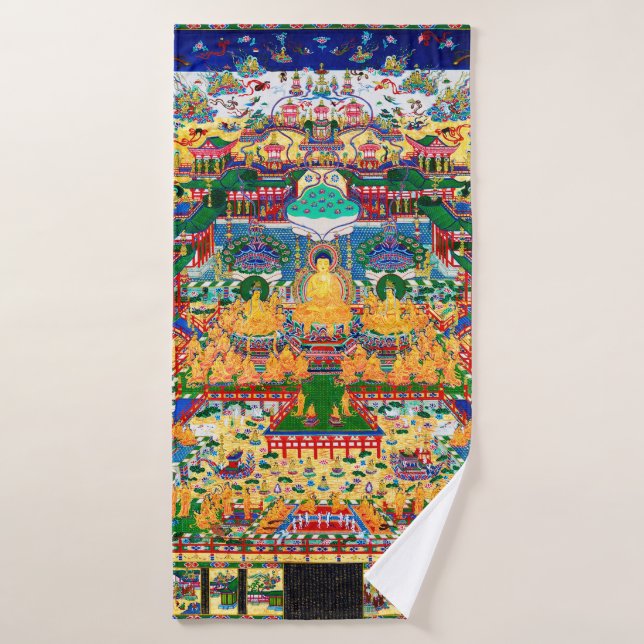 Diagrama cósmico de Mandala para meditación (Toalla de baño)