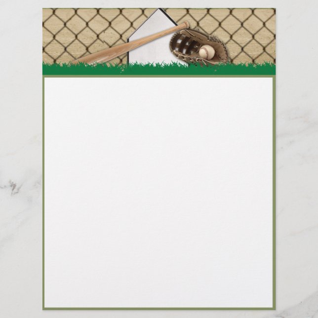 Diamante de béisbol con membrete de campo verde (Anverso)