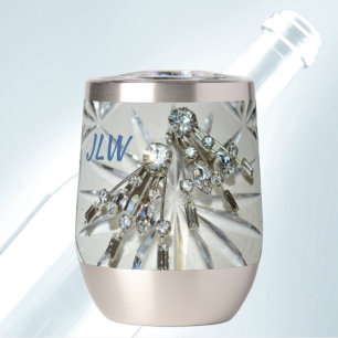 Diamante de imitación vintage Art Deco con Inicial