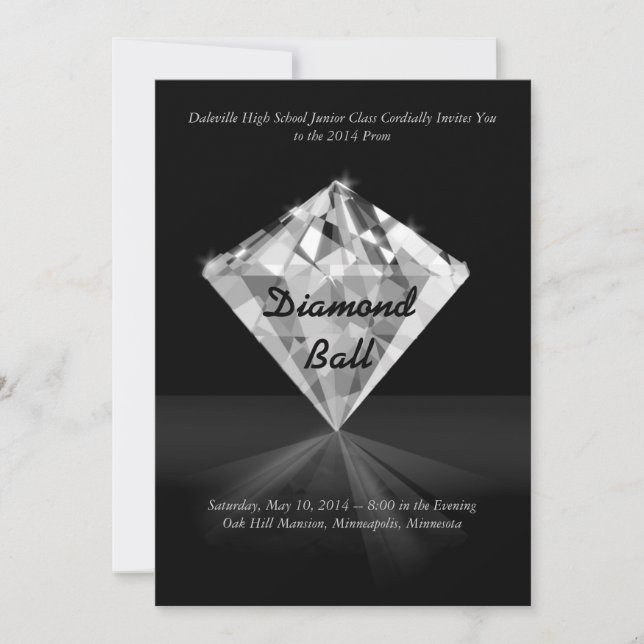 Diamante - Invitaciones a la prom en Bling (Anverso)