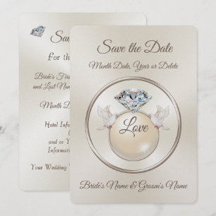 Diamante Personalizado Guardar las invitaciones de