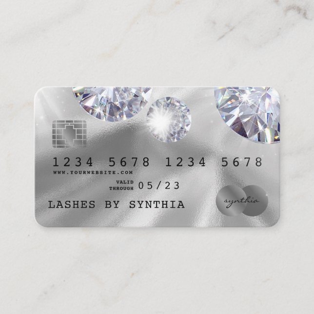 Diamante plateado estilo tarjeta de crédito (Anverso)