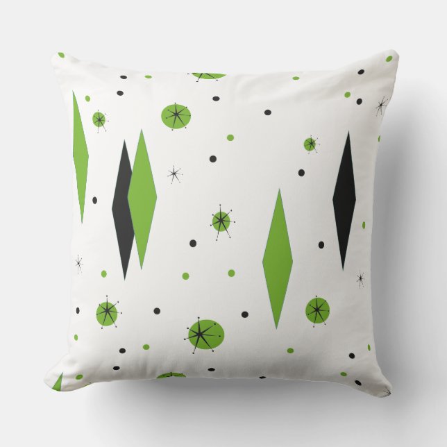 Diamante verde retro y almohada al aire libre de (Anverso)