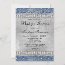 Diamantes azules Invitación a Baby Shower Boy Blin