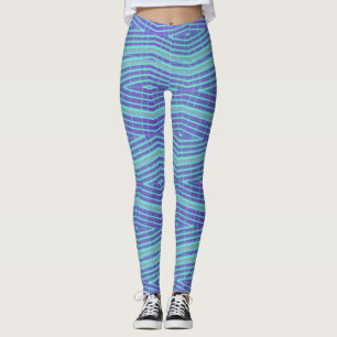 Diamantes azules pantalones de yoga hechos a mano 