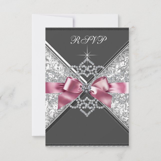 Diamantes Blancos Rosa Negro RSVP (Anverso)