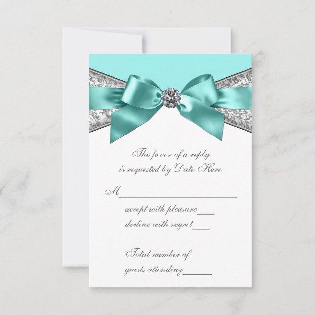 Diamantes Blancos RSVP Azul Turquesa Sweet 16 (Anverso)