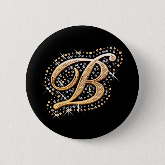 Diamantes blancos y botón "B" inicial dorado (Anverso)