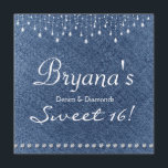 Diamantes de Denim Sparkle Dulce 16 Invitación<br><div class="desc">Denim Diamonds Sparkle Bling Sweet 16 Invitación. Personalizar para cualquier evento.</div>