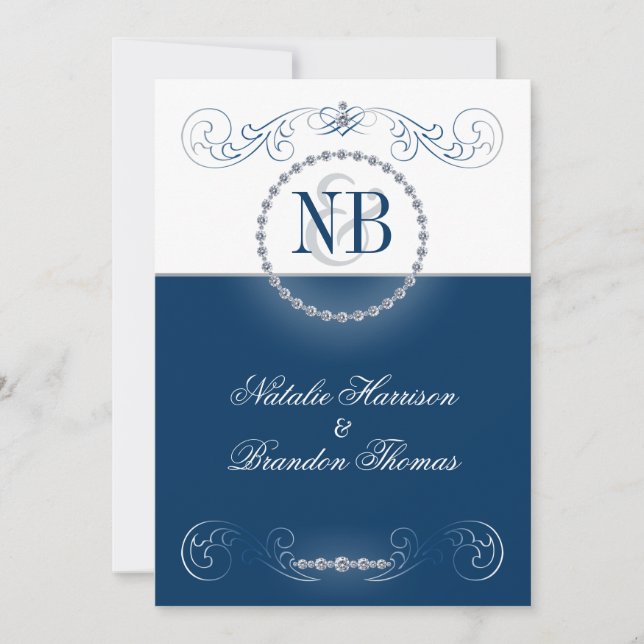 Diamantes de imitación de invitaciones a bodas de  (Anverso)