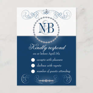 Diamantes de imitación de postales de Navy y Silve