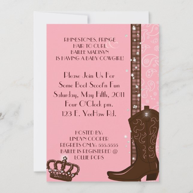 DIAMANTES DE IMITACIÓN, FRANJA y invitación ROSADA (Anverso)