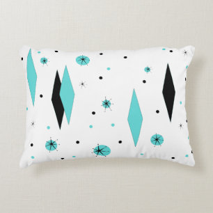 Diamantes de la turquesa y almohada retros del