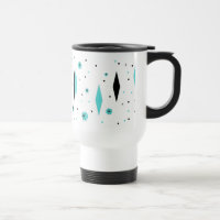 Diamantes de la turquesa y taza retros del viaje
