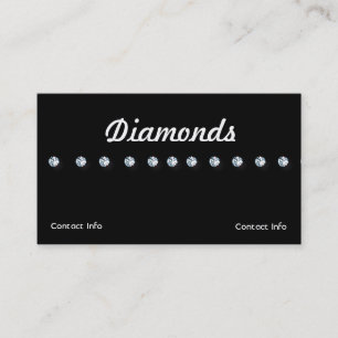 Diamantes de las tarjetas de visita de la joyería