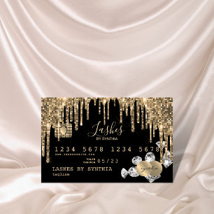 Diamantes de oro con estilo de la tarjeta de crédi