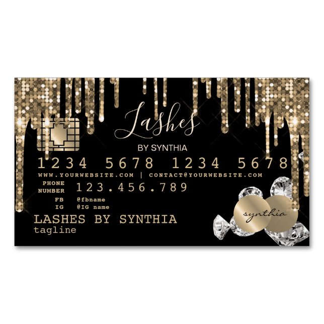 Diamantes de oro con estilo de la tarjeta de crédi (Anverso)