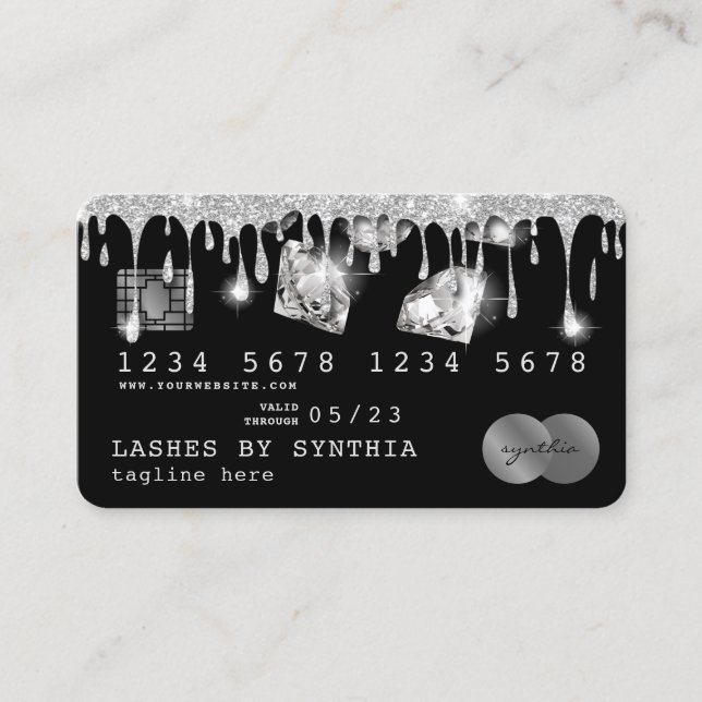 Diamantes de oro de goteo con estilo con tarjeta d (Anverso)