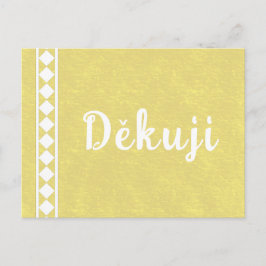 Diamantes en una postal checa de agradecimiento