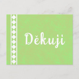 Diamantes en una postal checa de agradecimiento