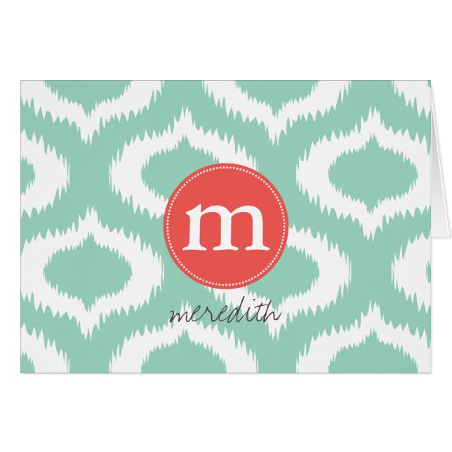 Diamantes modernos de Ikat de la turquesa de la (Anverso (Horizontal))