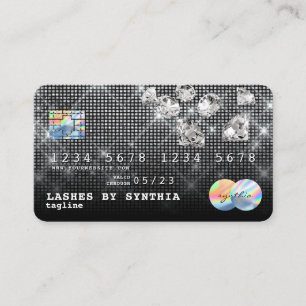 Diamantes plateados con tarjeta de crédito Purpuri