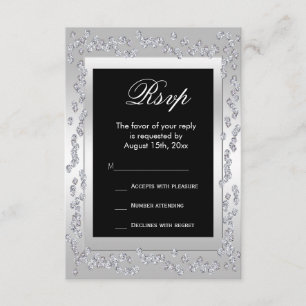 Diamantes plateados de estilo 60.ª Boda RSVP