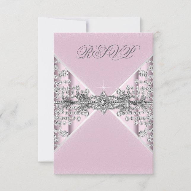 Diamantes plateados RSVP rosa y plata (Anverso)