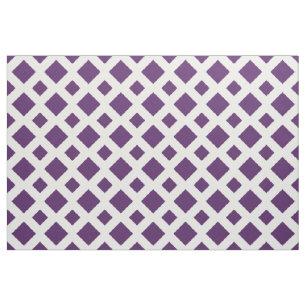 Diamantes púrpuras en la tela geométrica blanca