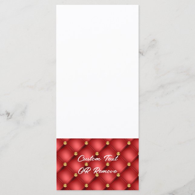 Diamantes Rojos y Dorados Menú Personalizado con B (Anverso)