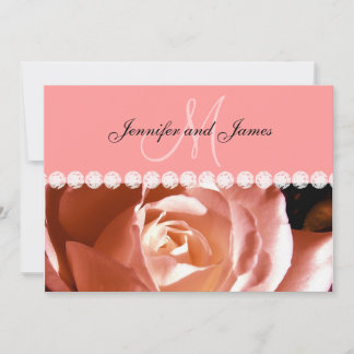 Diamantes rosas de coral Invitación a matrimonio i