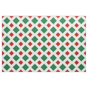 Diamantes verdes y rojos en tela del navidad