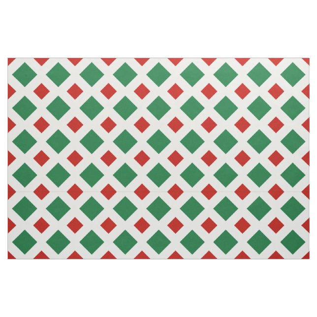Diamantes verdes y rojos en tela del navidad ("Cuarto gordo" (fat quarter))