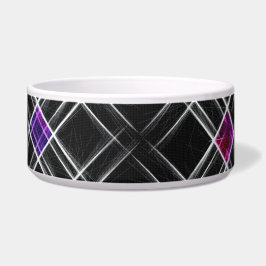 Diamantes y cruza el bol cerámico de mascotas