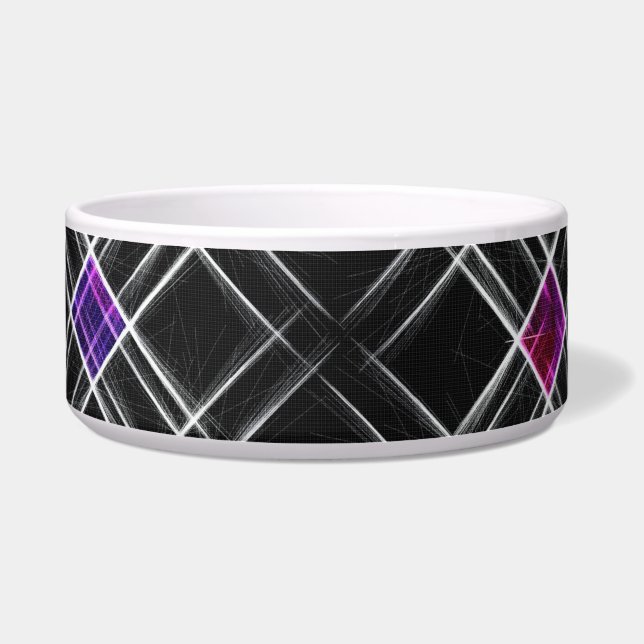 Diamantes y cruza el bol cerámico de mascotas (Frente)