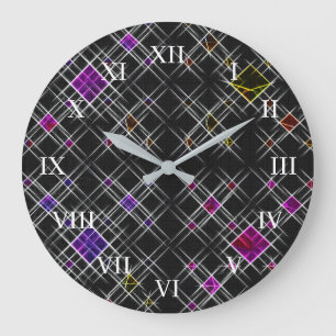Diamantes y cruza el reloj de pared