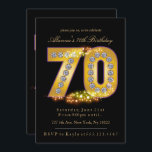 Diamantes y oro, 70 invitaciones de cumpleaños<br><div class="desc">Diamantes y oro,  70 invitaciones de cumpleaños. Estas glamorosas invitaciones de cumpleaños 70 tienen un brillante,  dorado "70" en diamantes delineados en un color púrpura bonito. ¡Esta es una bonita invitación para el glamuroso cumpleaños 70! En Metro-Event.com y Metro-Events on Zazzle se ofrecen suministros y decoraciones de fiesta adicionales.</div>