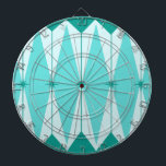 Diamantes y tablero de dardo geométricos de<br><div class="desc">Este los diamantes y el tablero de dardo geométricos de Starbursts tiene todo el encanto kitschy algo que es kitschy y encantador. El vintage inspiró características del diseño una MOD, fondo del azul de pavo real con los hexágonos azules claros, alargados, acodados con los diamantes de la turquesa, y los...</div>