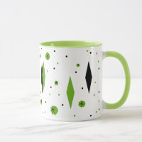 Diamantes y taza verdes retros del campanero de