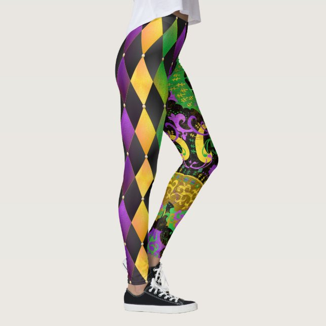 Diamond Argyle Mardi Gras Colores Dragon Leggings (Derecha)