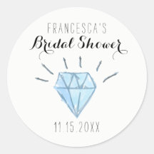 Diamond Bridal Shower Favor Pegatinas - Gracias